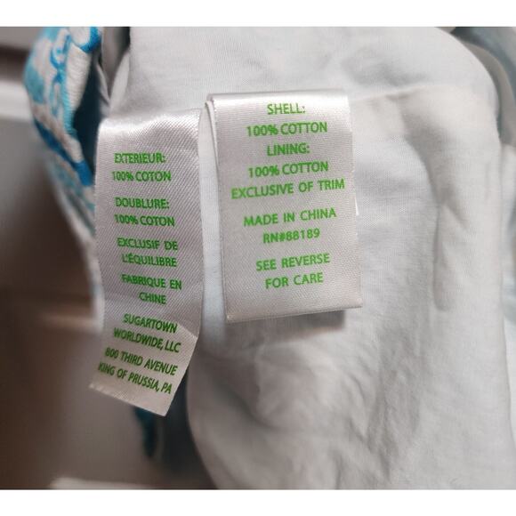 Lilly Pulitzer White Aqua Blue Cord Embelished Cotton Dress Lined Sz 4 MSRP $208 - Picture 12 of 12